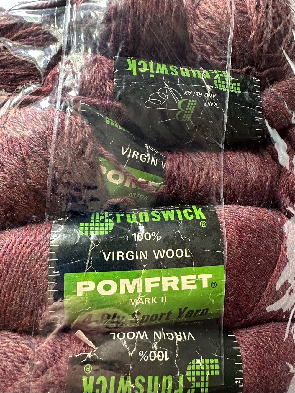 Pomfret 100% Virgin Wool Yarn - Deep Burgundy